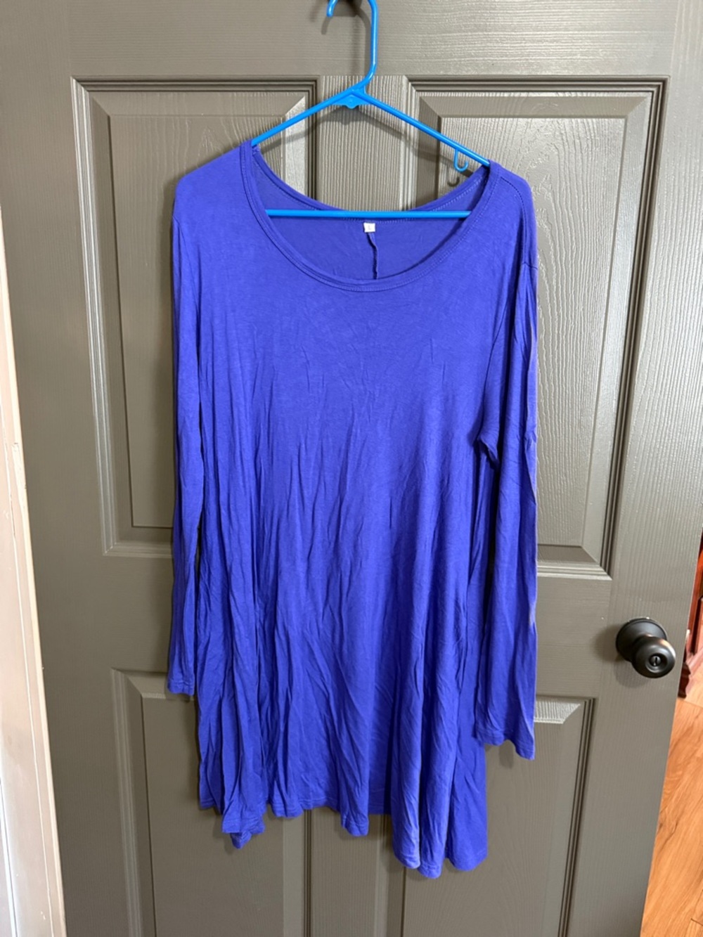 Women's Long Sleeve Swing Tunic Top in Purple
